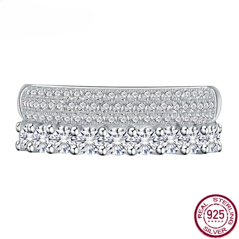 Yaranyan 100% Hiphop 925 Sterling Silver High Carbon Diamonds Gemstone Engagement Ring Wedding Band Fine Jewelry Wholesale
