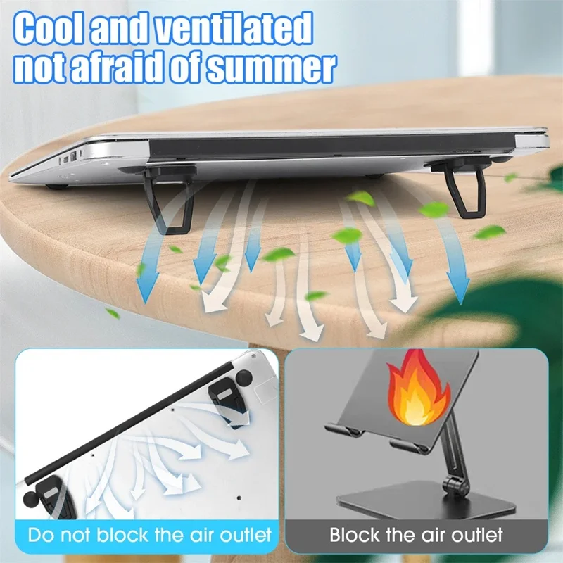 Foldable Laptop Stand Mini Metal Holder 2 Height Adjustment Computer Notebooks Bracket for Macbook Pro Air Cooling Holder Feet