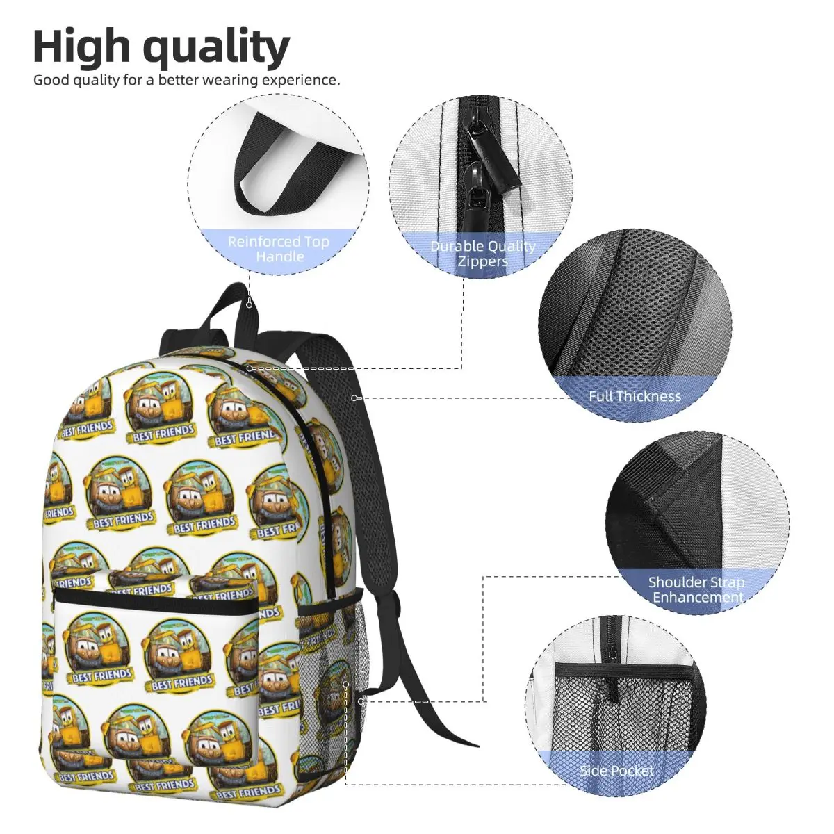Stinky And Dirty Show Best Friends Backpack Student BookBag Children School Bag Computer Shoulder Bags for Men Women
