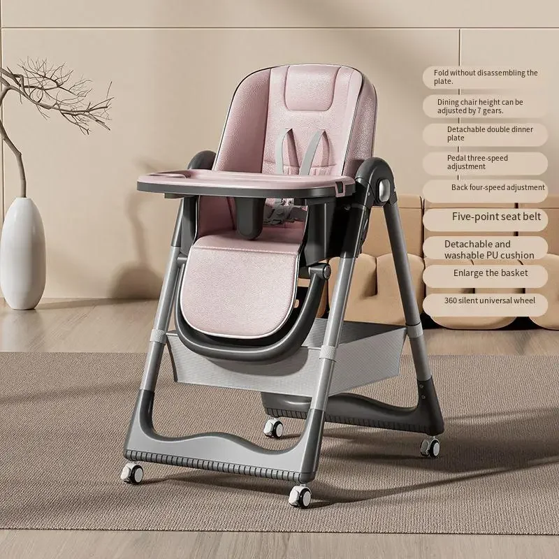 Children\'s Dining Chair Feeding High Chair Household Multifunctional Portable Dinner Table and Chairs Foldable Baby Dining Chair