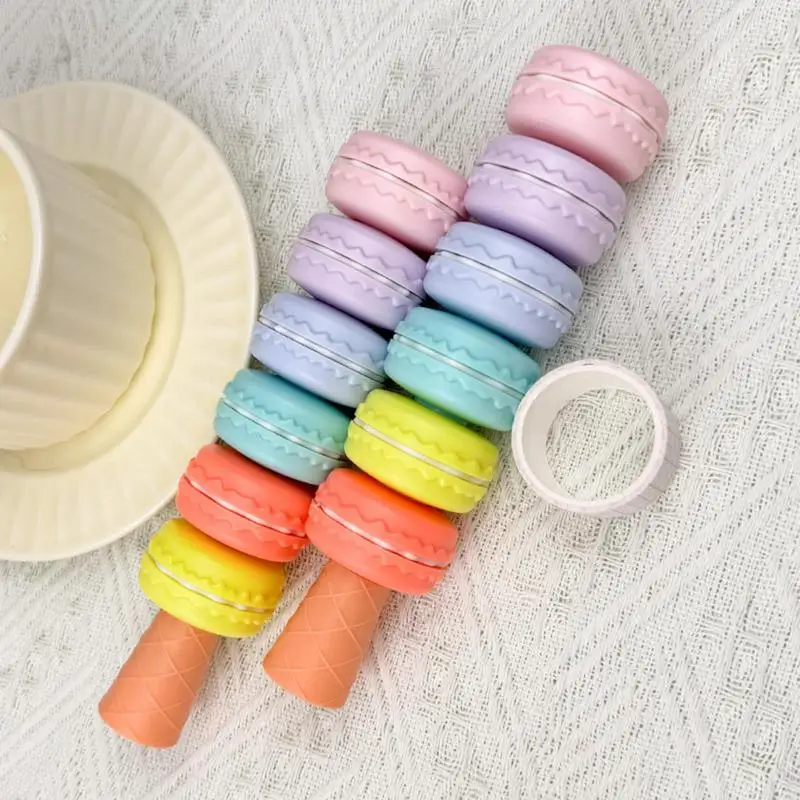 Colored Highlighters 6 Color Cookie Shaped Highlighter Pencil Aesthetic Highlighter Creative Marker For Note Taking Highlighting