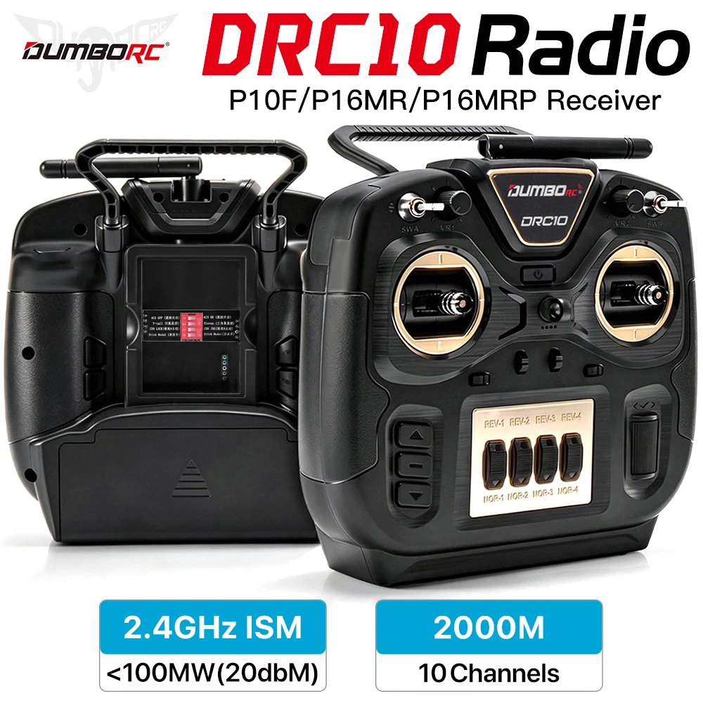 DUMBORC DRC10 10CH Transmitter With Battery for RC Plane Car Boat Tank