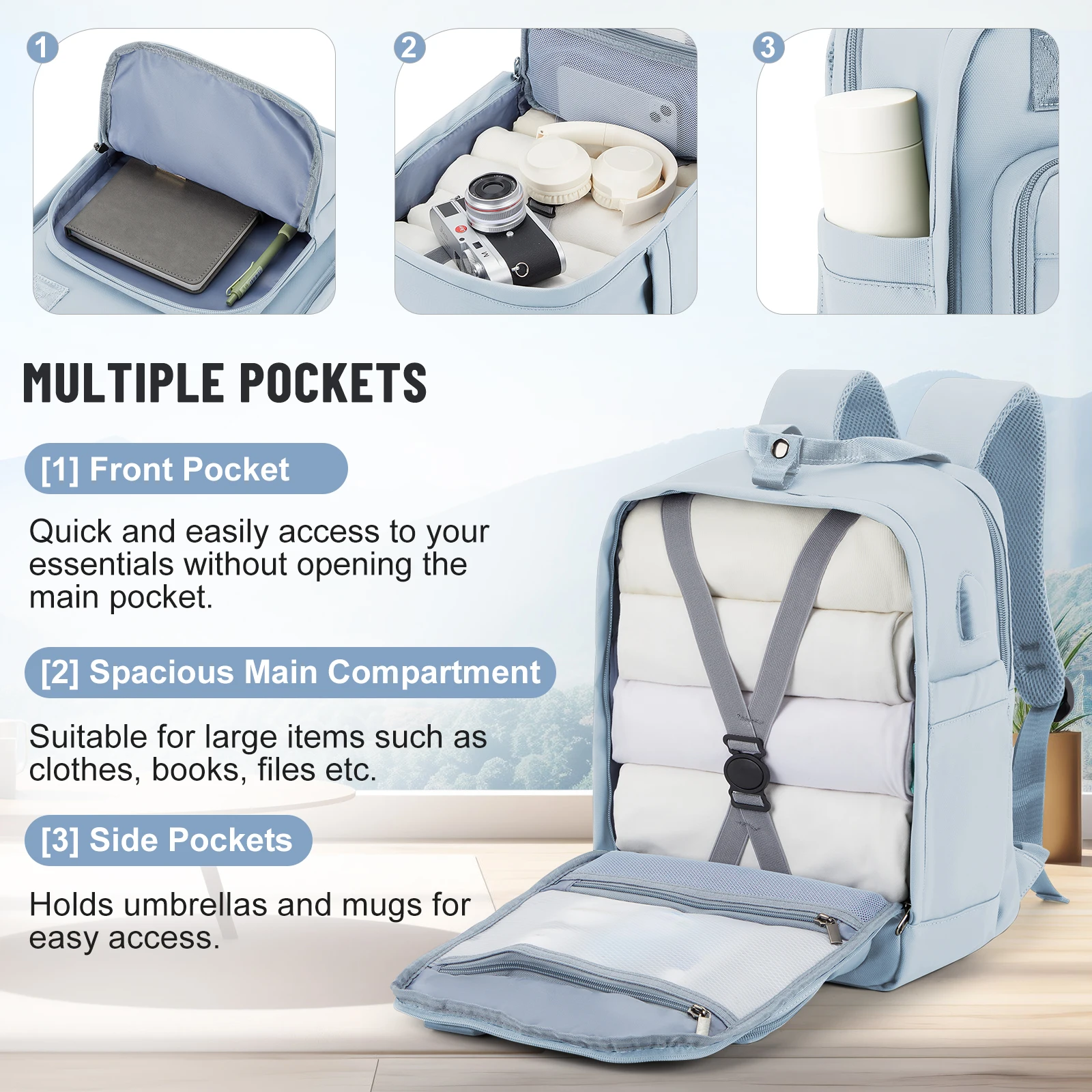 حقيبة ظهر تحمل على mochila viaje cabina avion 40x20x25 للنساء حقيبة ظهر للأمتعة اليدوية للفتيات الجامعيات حقيبة ظهر مدرسية للكمبيوتر المحمول، حقيبة ظهر لعطلة نهاية الأسبوع