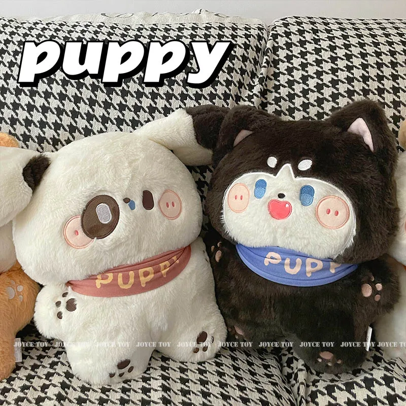 Pastoral Dog Doll Plush Toy Kawaii Small White Dog Spotted Burns Other imitation Rabbit Hair Rag Doll Sofa Nap Pillow Car Cushio