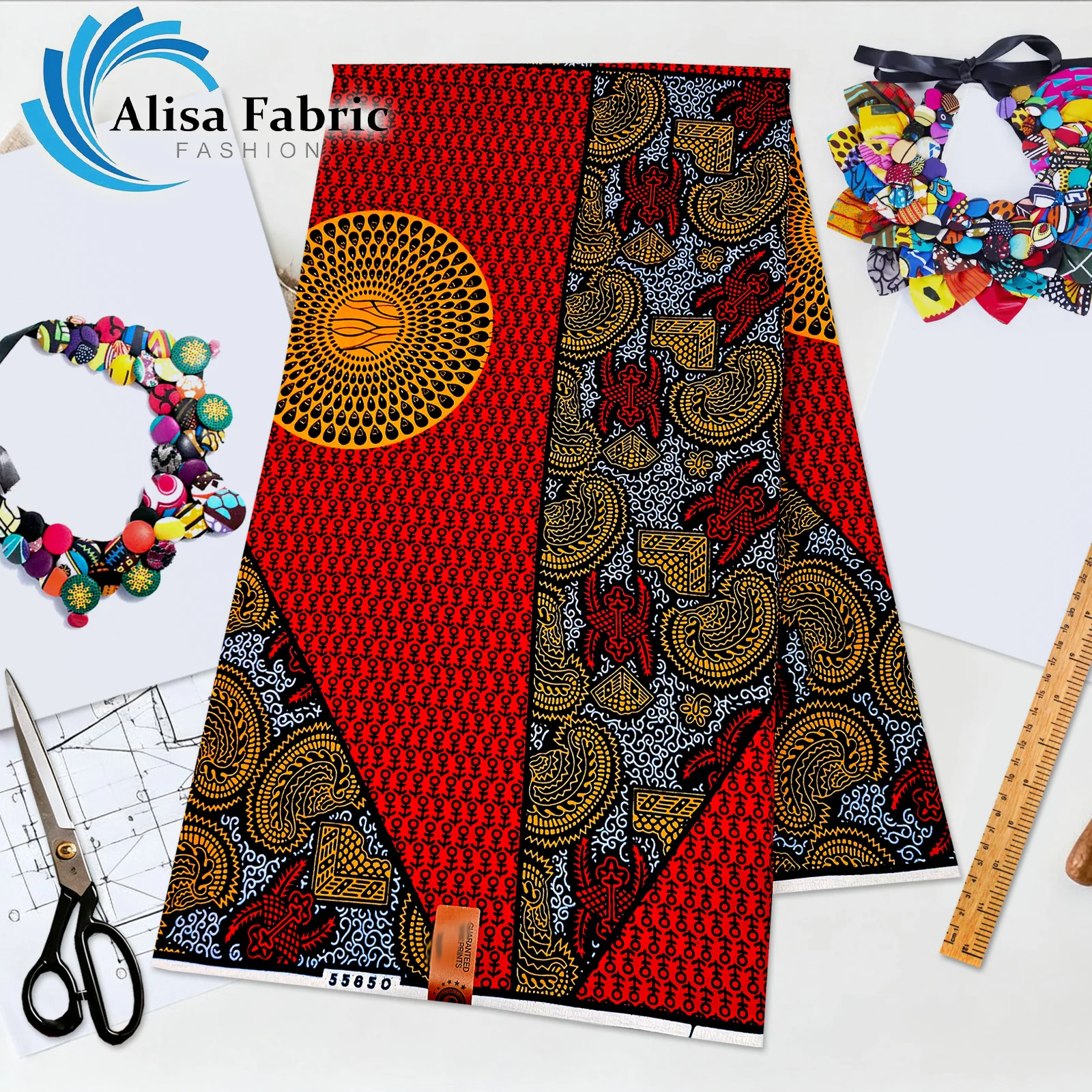 

New style African wax fabric 2025 high quality 6yards Christmas veritable guaranteed nigerian fabric for party dress