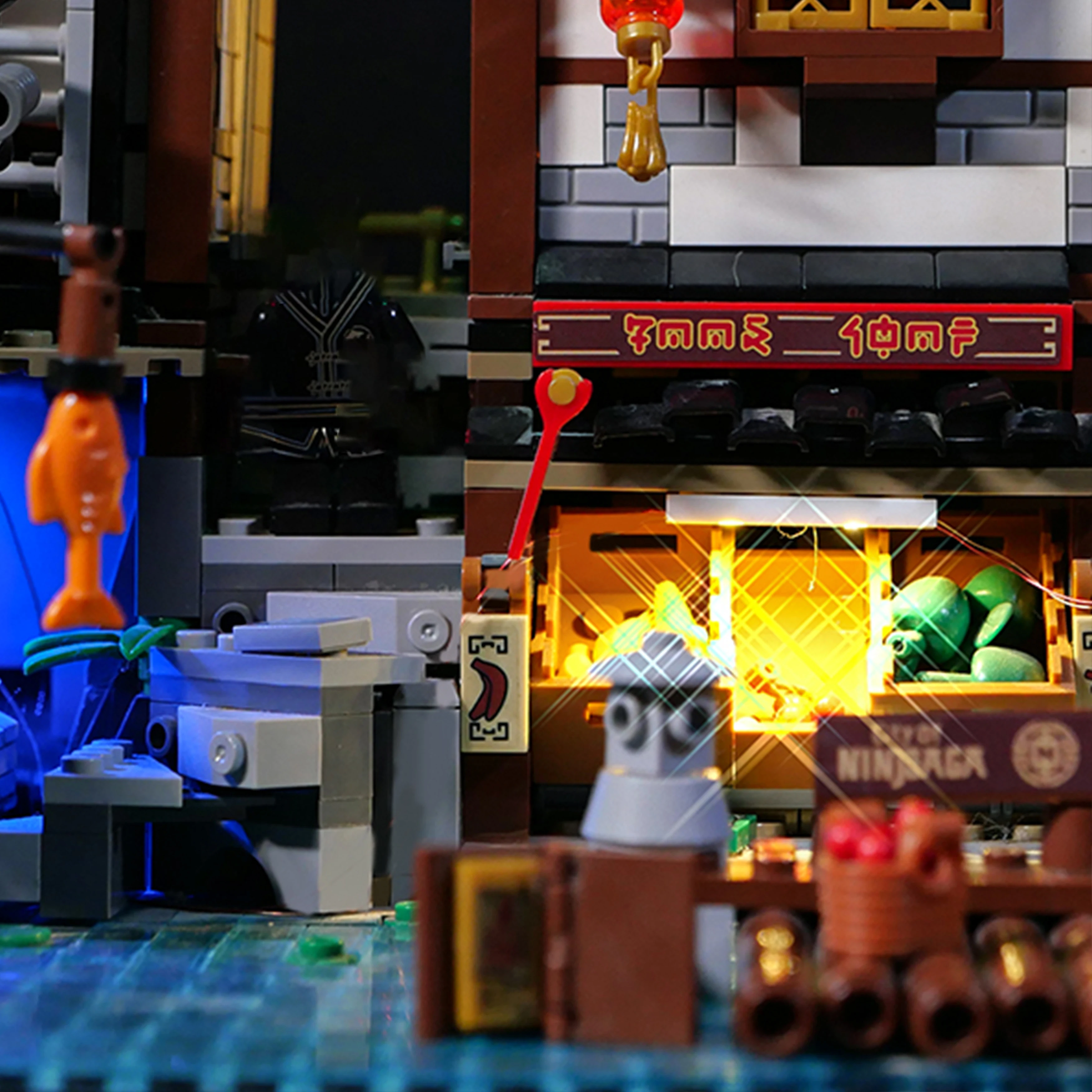 Zestaw oświetlenia LED kompatybilny z modelami klocków 70657 Harbor City Docks, akcesoria do dekoracyjnego oświetlenia (tylko światła)