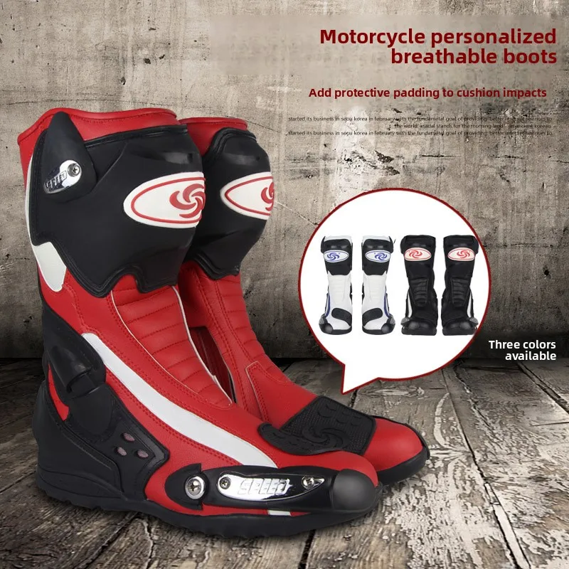 

Riding Tribe Motorcycle Riding Shoes Summer Off-road Road Racing Long Boots Knight Anti-drop Motorcycle Shoes Men racing shoes