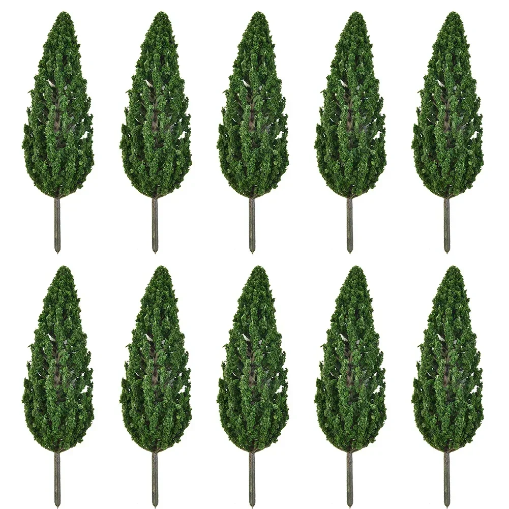 10 pezzi modello pino verde per scala Layout ferroviario 15cm SL-16059 modello di plastica treno albero in miniatura artificiale