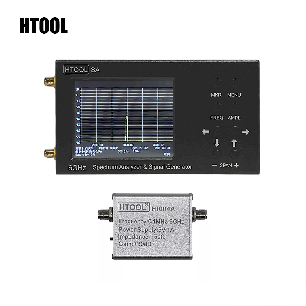 HTOOL Upgraded SA Spectrum Analyzer Russian English Chinese 35-6200 MHz HT004A Signal Amplifier Low Noise Wideband Preamplifier