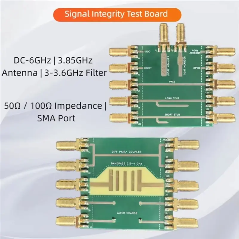 AU61-For HTOOL STB R1 R2 Signal Integrity Test Board VNA Calibration SI PCB SOL Differential Pair Filter