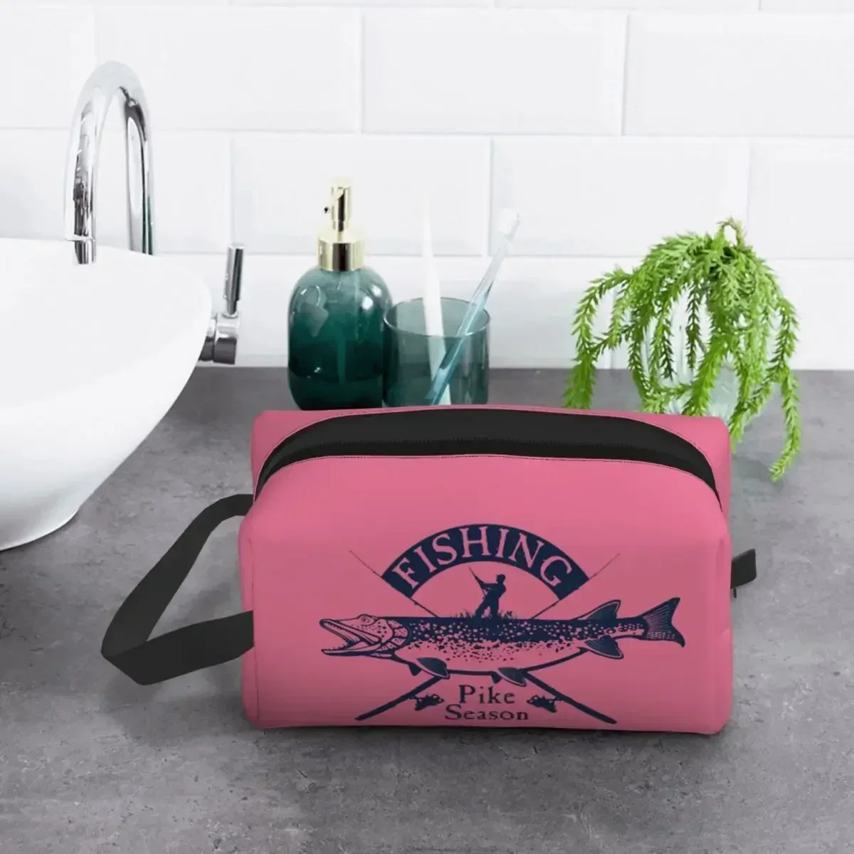 

Fishing Travel Toiletry Bag Women Fisherman Cosmetic Organizer Beauty Storage Dopp Kit
