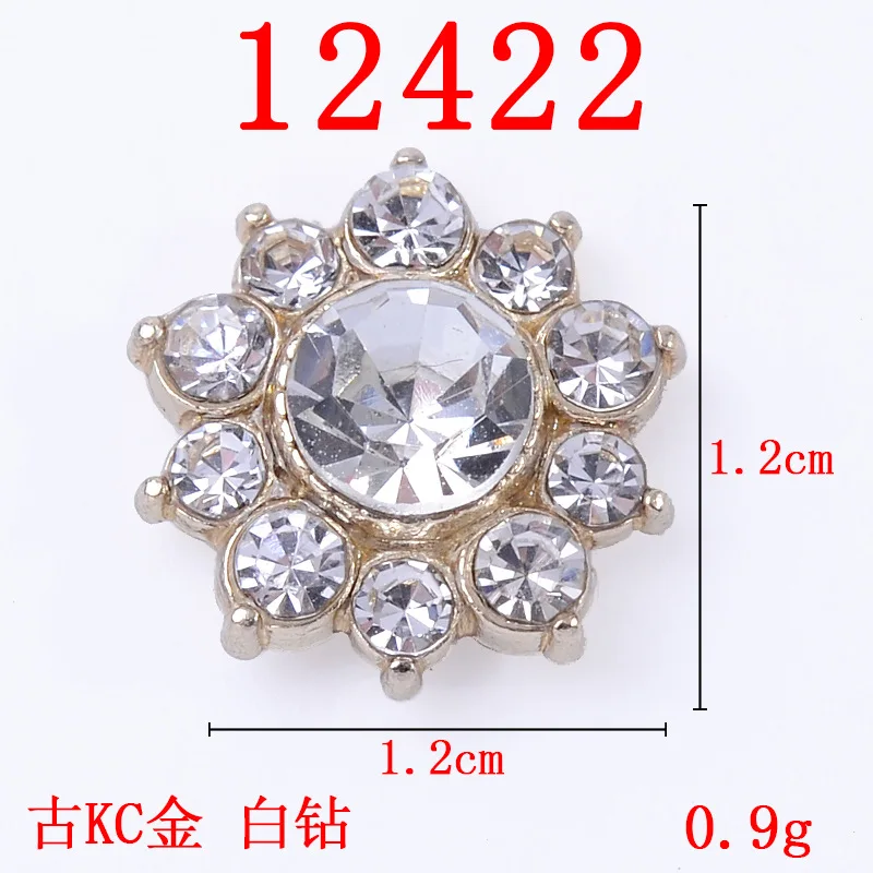 10 Pcs/Lot Rhinestone Pearl Flower Plate Diamond Button Jewelry Scarf  For Hair Accessories Sewing Decorative Clothing Coat