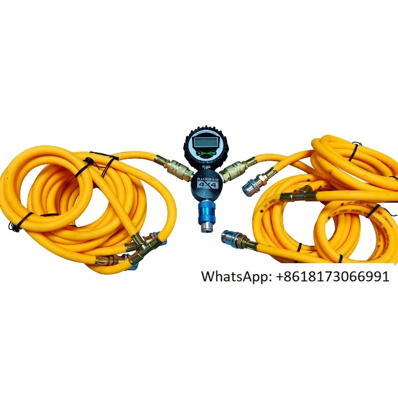 Air manifolds with digital gauge 4 way air hose tire inflation deflation kits