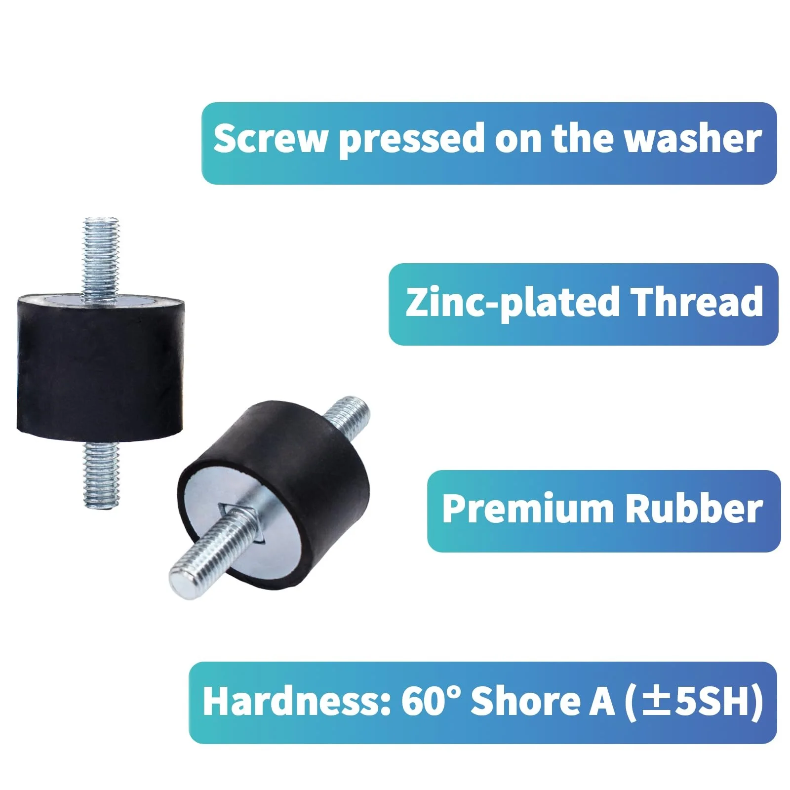 Engine Mount Shock Absorber with Rubber Damping for Improved Noise Control and Equipment Stability in Multiple Applications
