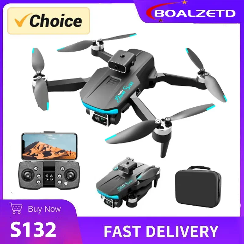 2024 New S132 Mini Drone GPS 8K Dual Camera HD Obstacle Avoidance Brushless Motor RC Helicopter Professional Quadcopter Dron Toy