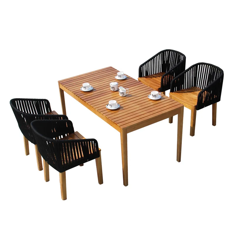 LTT solid wood casual round bar table balcony window bar table and chair combination