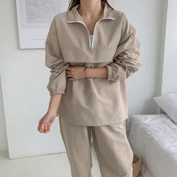 Long Sleeve Hoodies 2 Pieces Pants Set Women Zip Loose Tracksuit Fall Hooded Female Autumn Casual Tracksuit 2024 New Sportswear