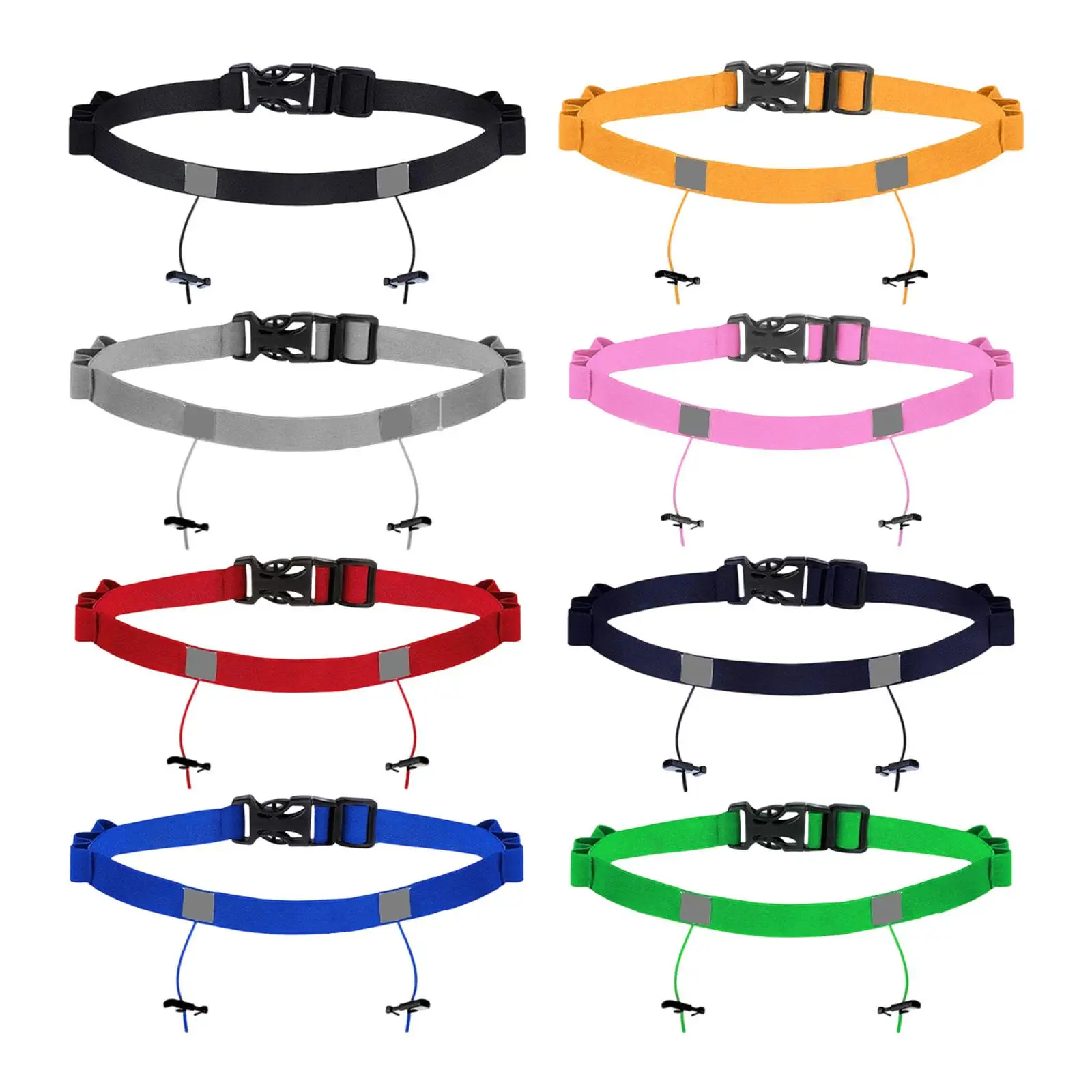 Durable Running Bib Belt Adjustable Waistband with Six Loops for Night Jogging Biking Race Accessories Outdoor