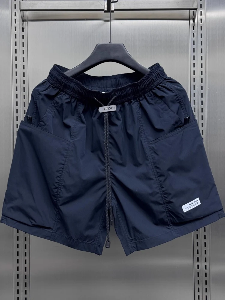 

Функциональные мужские рабочие шорты-бриджи для лета: тонкие, быстросохнущие, свободные, в американском повседневном стиле, с прямыми штанинами и эластичным поясом