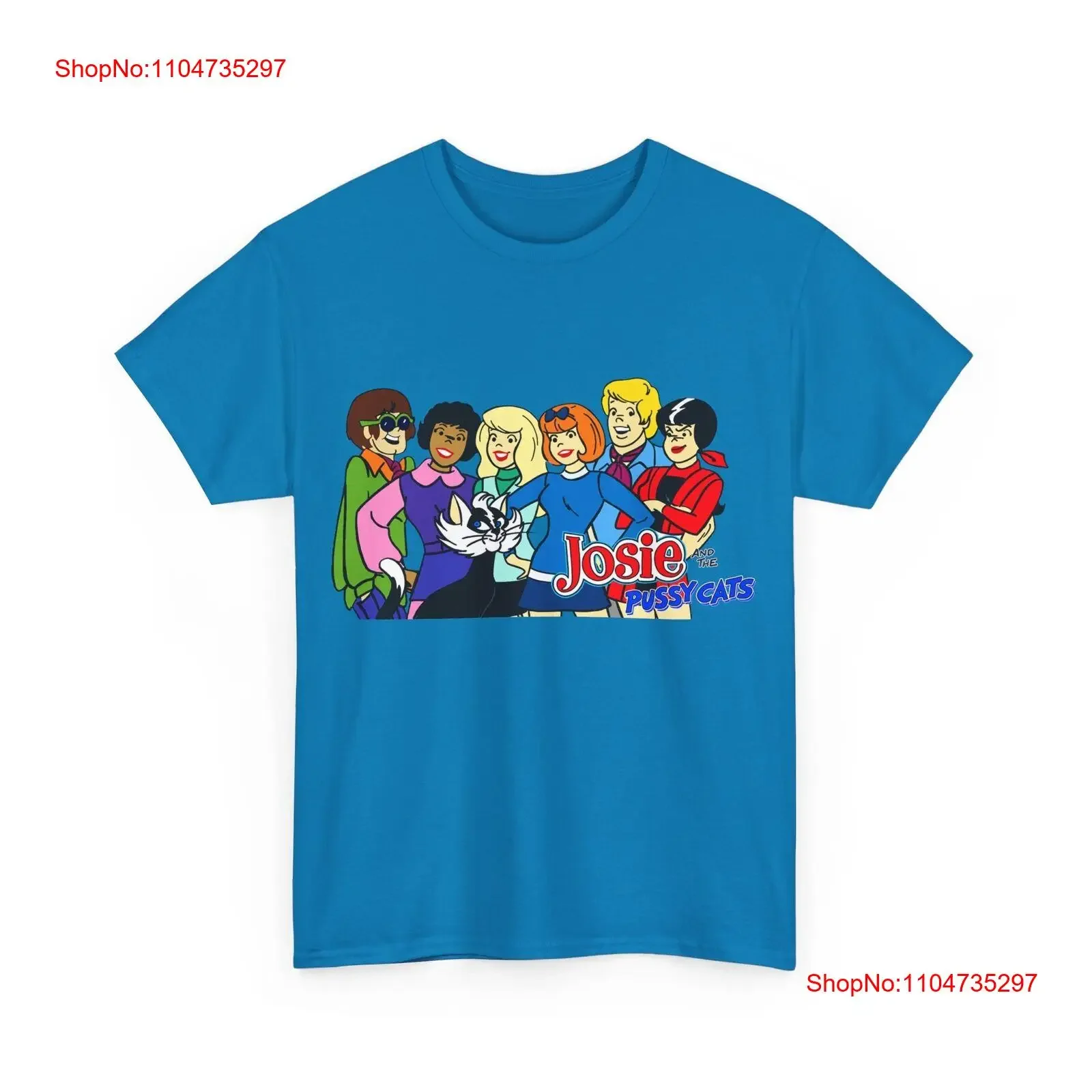Josie y los gatos coño camiseta Archie Comics dibujos animados Spinoff Hanna Barbera vintage lavado Unisex transpirable suave estirado