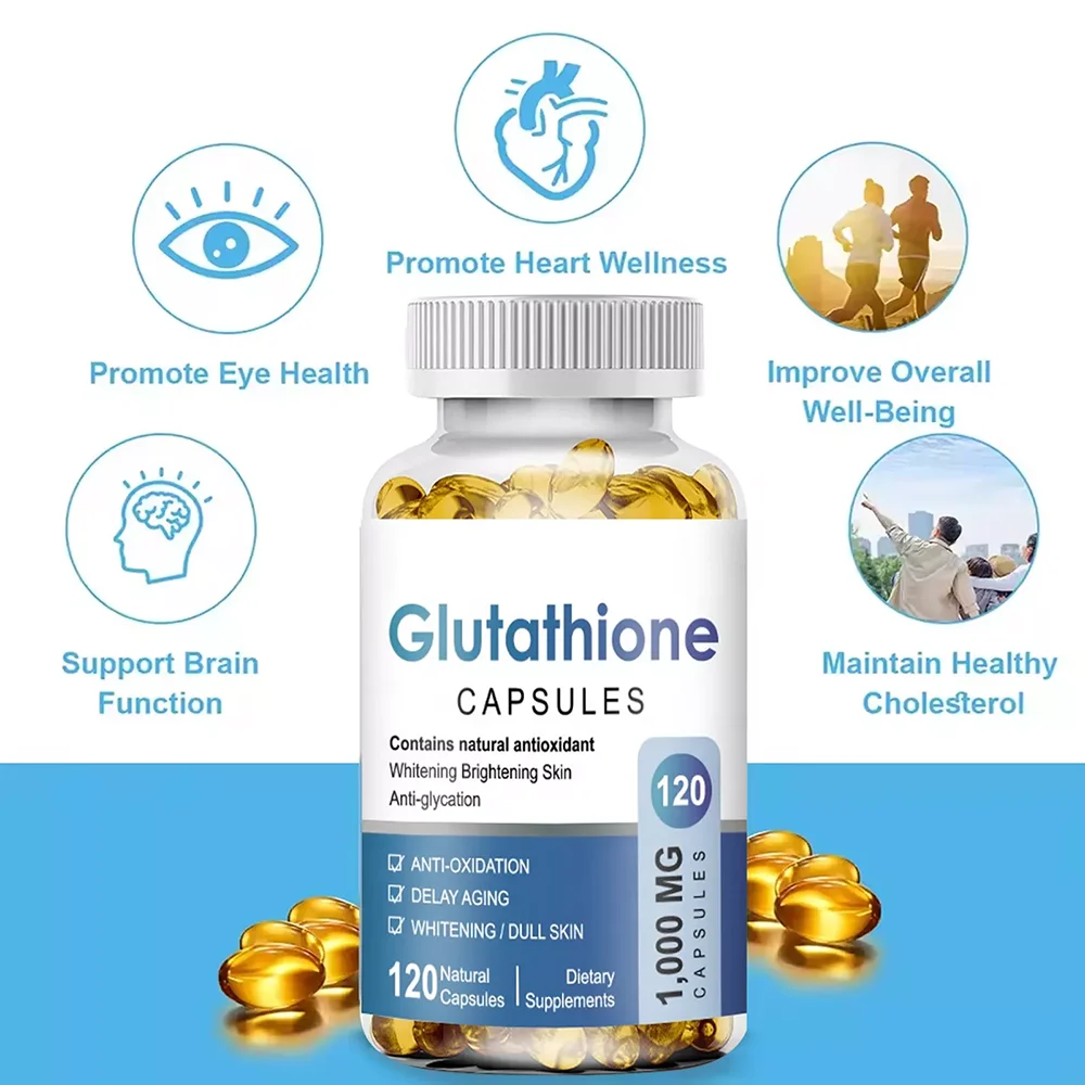 1000 MG Glutathione Softgels, L-Glutathione - Max Absorption, Master Antioxidants, 120 Capsules Glutathione Supplement - Non-GMO