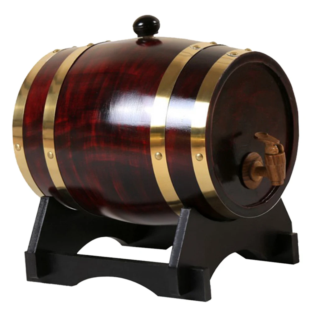 Barril de vino de madera de 1,5l/3L, accesorios de elaboración casera de roble Vintage, barril de vino, contenedor de almacenamiento de gran