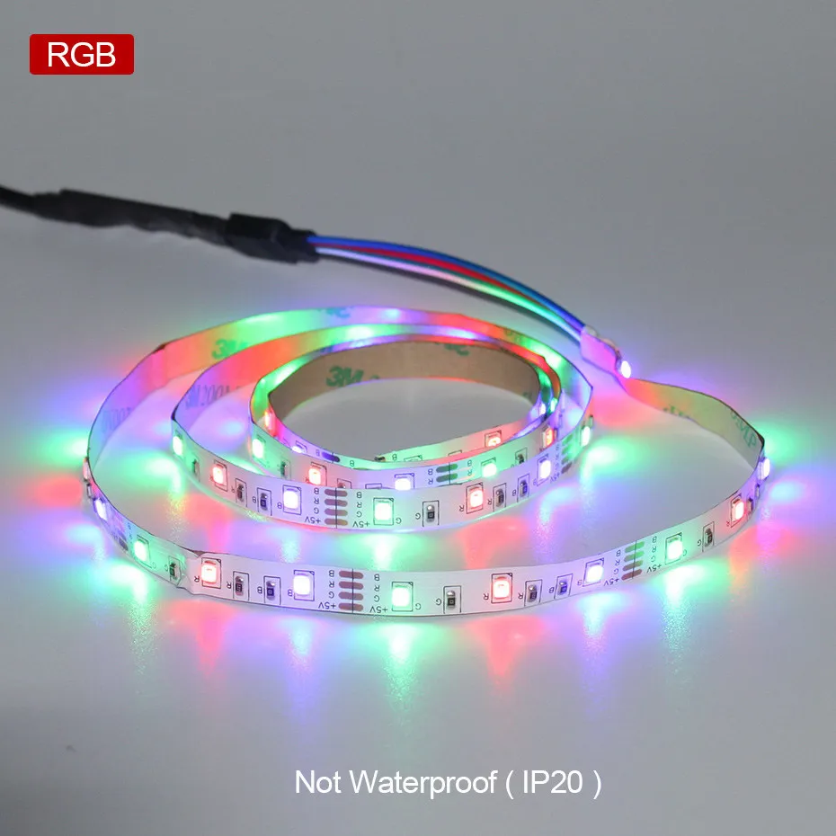 USB LED Strip Light DC 5V Adhesive RGB Tape Remote Control Flexible Ribbon Lamp SMD 3528 For TV Backlight Decoration Lighting