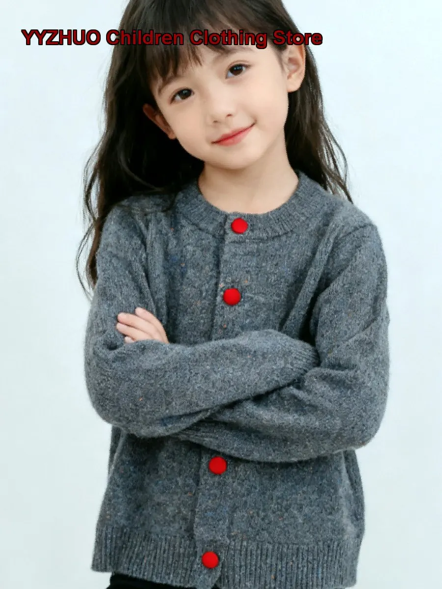 Girls Cardigan Cotton Autumn Winter Stylish Coat Cute Older Kids