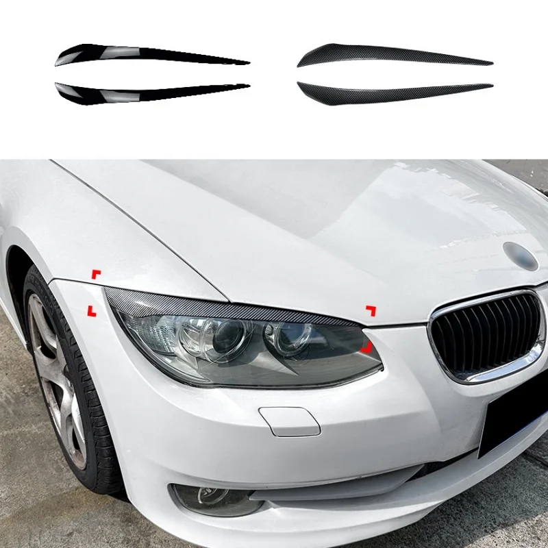 

For BMW 3 Series E92 E93 LCI 2010-2012 Car Eyelids Lids ABS Gloss Black 2Pcs Headlight Lamp Eyebrows Cover Trim Car accessories