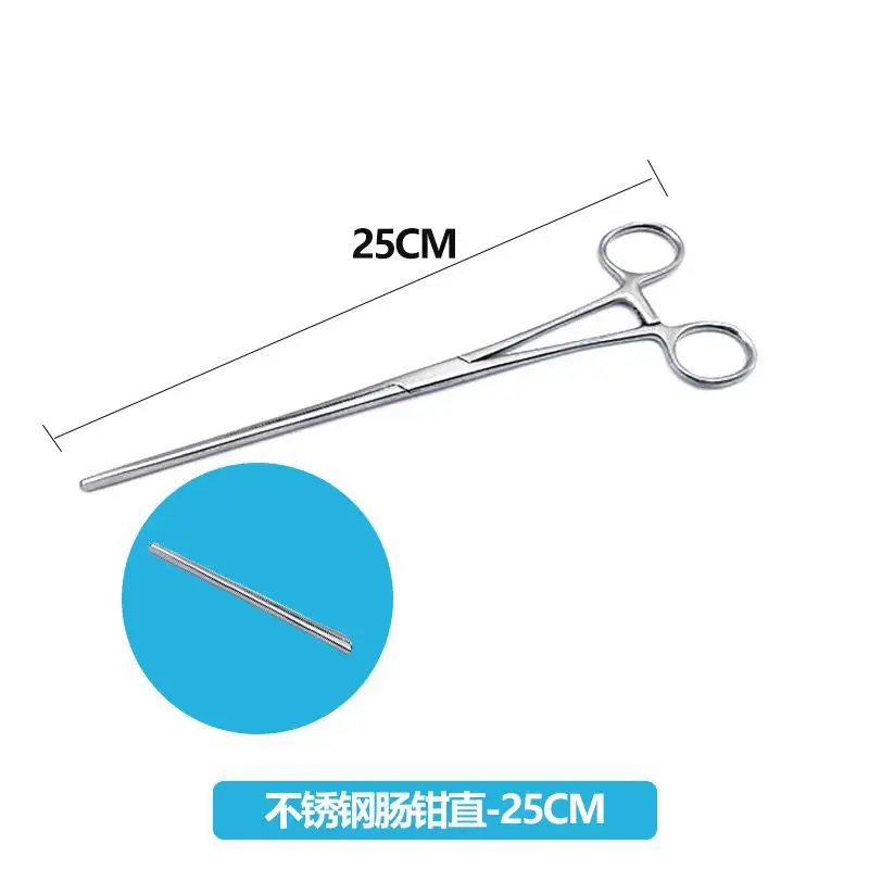 ملقط معوي من الفولاذ المقاوم للصدأ طبي مستقيم منحني الرأس جراحي مستحضرات التجميل جراحة بلاستيكية أداة مساعدة للحيوانات الأليفة ، مرنة #6