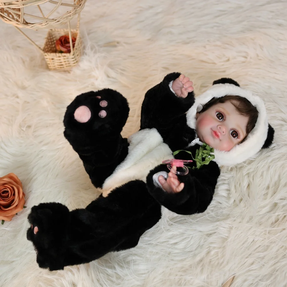 Cloveray 20 inch Full Body Vinyl Realistic Reborn Baby Doll Doll Head Adjustable 35° Vertically,360° Horizontally Kid Xmas Gift