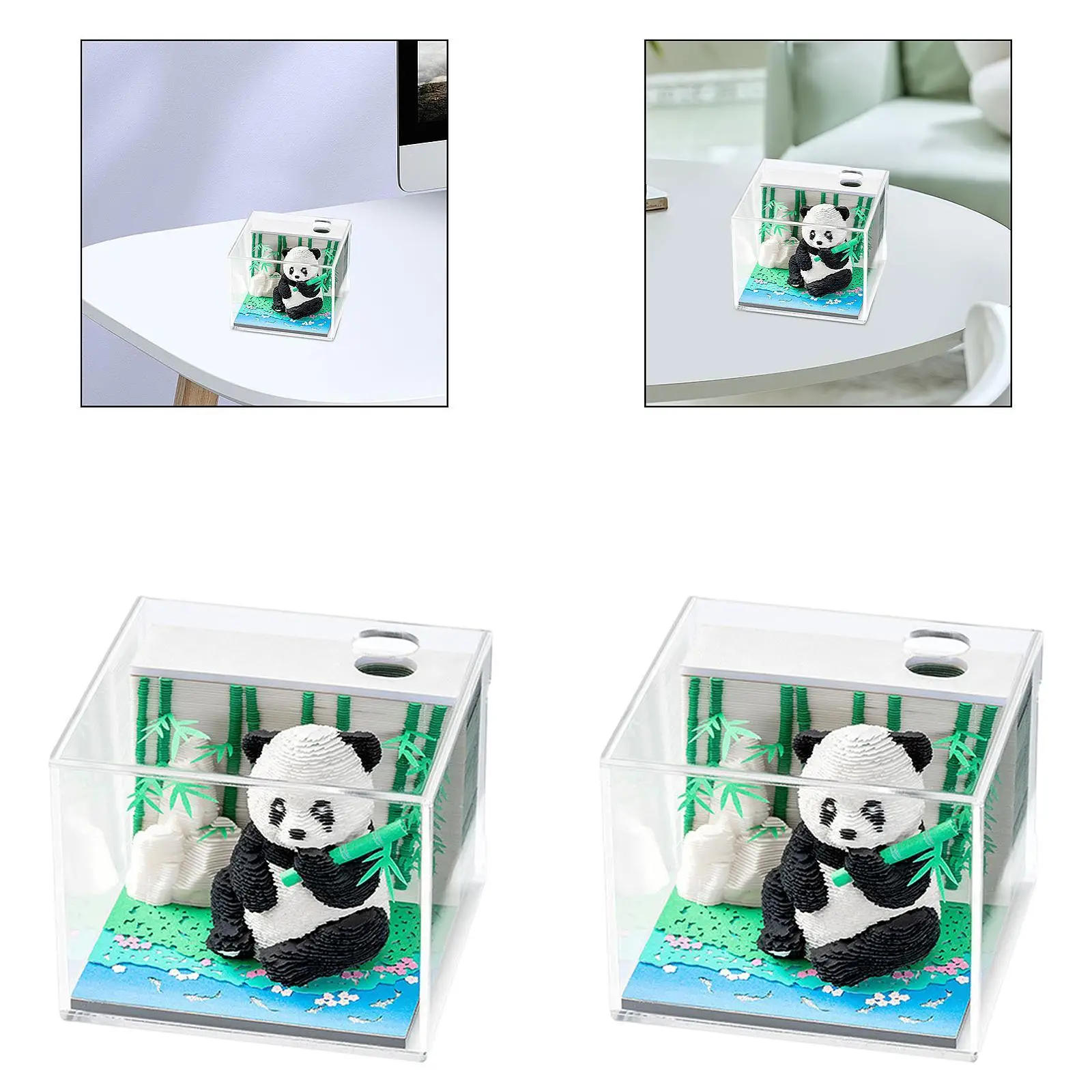 

Time Piece Calendar 2025 Panda Shaped Paper Carving Art 3D Memo Pad for Room