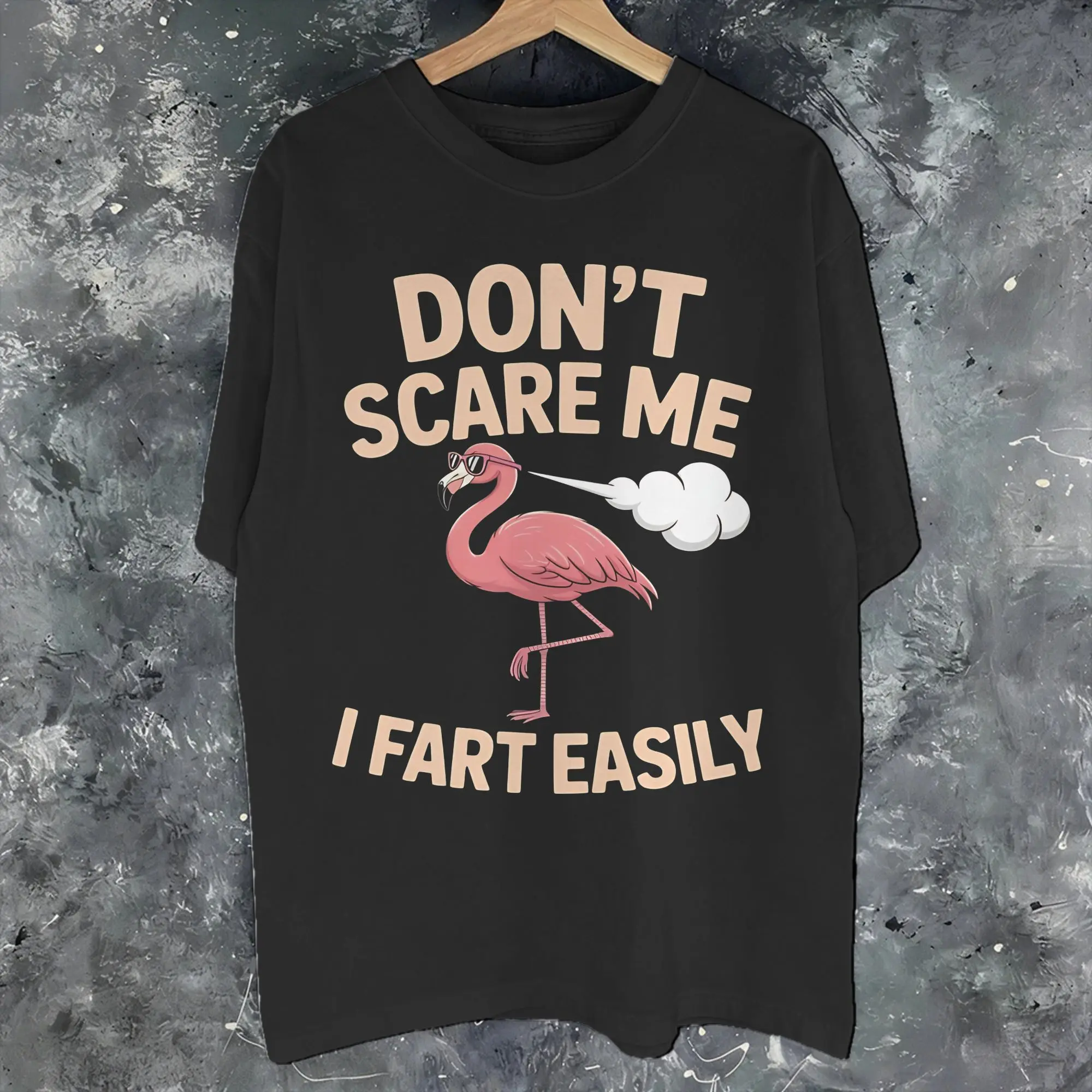 Men Women Don't Scare Me I Fart Easily Funny Sarcasm Funny Chicken T Shirt Pure Cotton Graphic Printing T-Shirt  Top Clothing