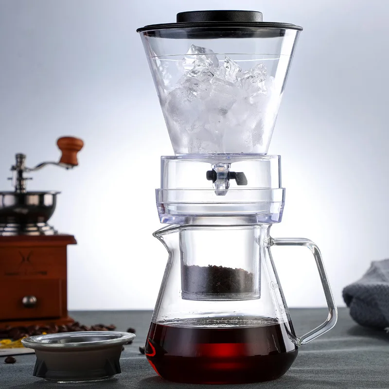 Iced Brewer Percolators Dutch Coffee Machine Ice Drip Coffee Pot Glass Coffee Maker Regulatable Dripper Filter Cold Brew Pots