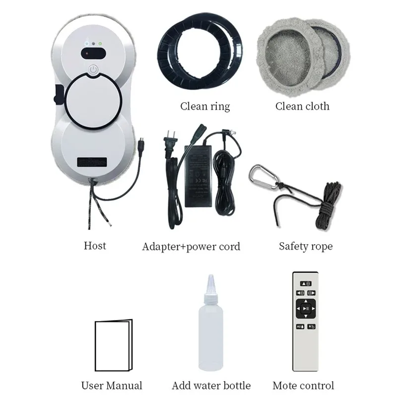 Robot nettoyeur de vitres intelligent, nettoyeur de vitres à moteur sans balais double face, machine à livres muraux en hauteur, type de pulvérisation