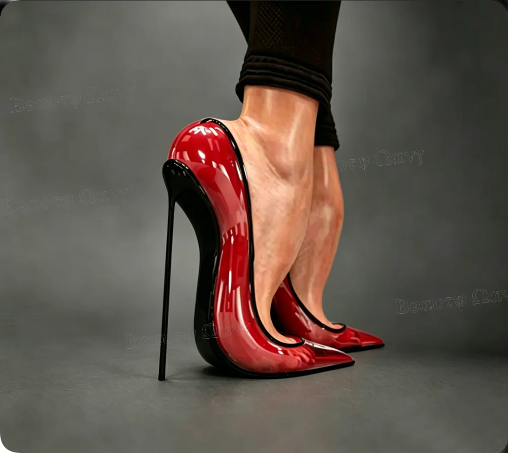 Rote Transparente Superhochhelle Pumps Klare PVC Slip-on Schuhe mit Dünnem Hohem Stilettoabsatz Heiße Damenschuhe Neu Zapatos Para Mujeres