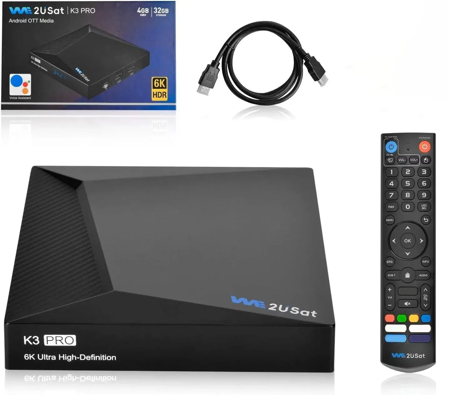

We2uSat K3 Pro 2026 Latest Version With Voice Remote Control 4GB + 32GB Storage