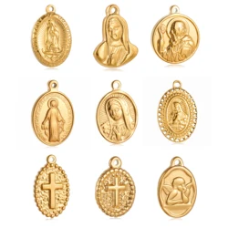 3pcs Retro Virgin Mary Charms Stainless Steel Pendant DIY Christian Religious Jewelry For Making Necklace Bracelet Accessories