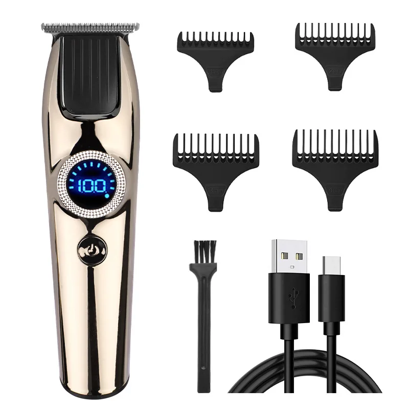 Waikil กรรไกรไฟฟ้าสำหรับช่างตัดผมชาย, กรรไกรตัดขนไฟฟ้าหัวมันที่ตัดขนชาร์จ USB ใหม่สำหรับมืออาชีพ