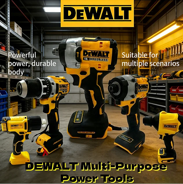 

Многофункциональный набор электроинструментов DeWalt: беспроводная бесщеточная угловая шлифмашина, резак, электрический гайковерт, полировальная машина, воздушный насос, термофен