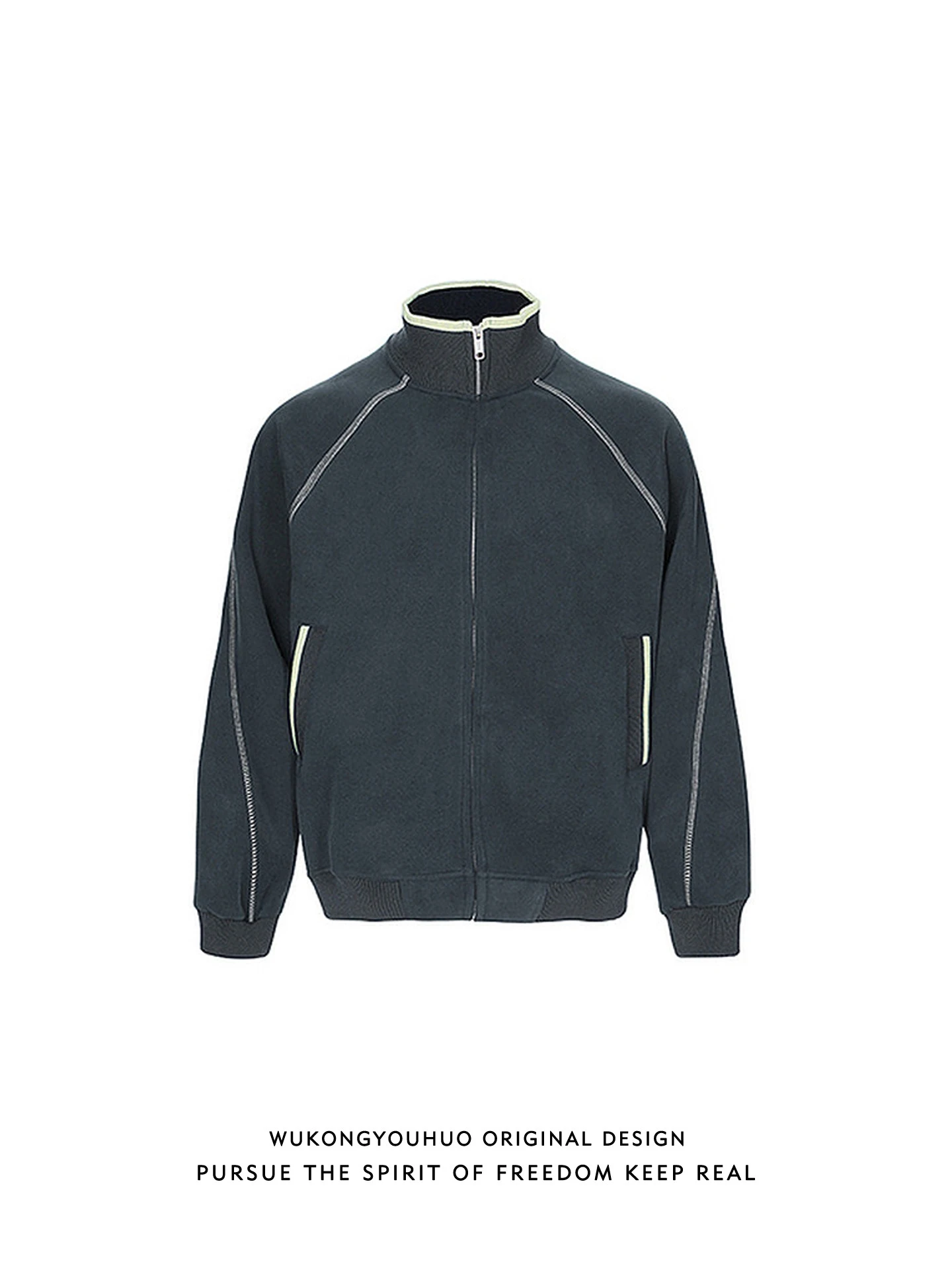 

Trendy Retro American Color Blo Open Cardigan Hoodie Loose ex Spring Outerwear for Couples Youth Casual Sle Cotton Po...