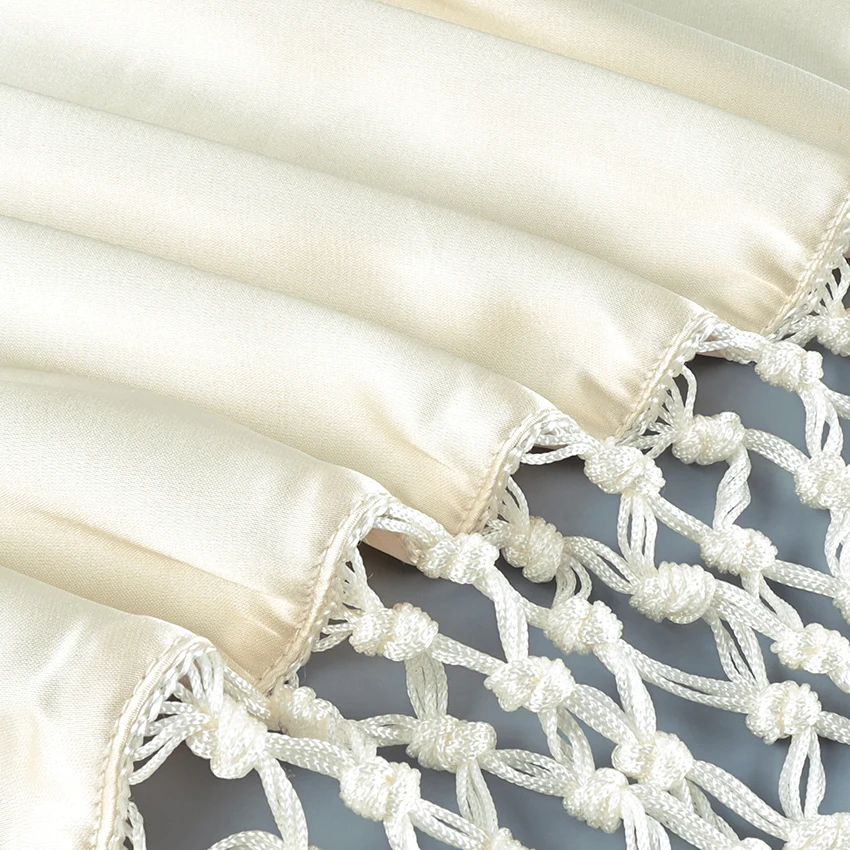 Linad Street Chic Beige Satin Tassels Mini Skirts Woman 2026 Summer Elegant High Waist Irregular Skirts Casual Loose Skirt Women
