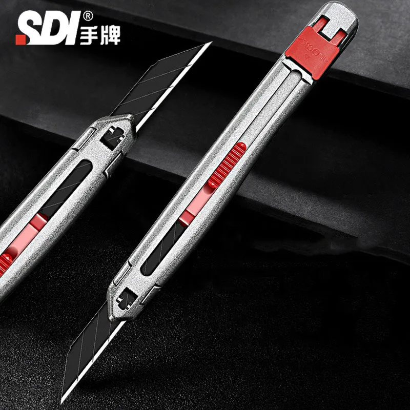 SDI 3006C Zinc Alloy Utility Knife 30 Degree Small Exacto Knife SK2 Blade Safety cutter kawaii Self-Locking Design For Cardboard