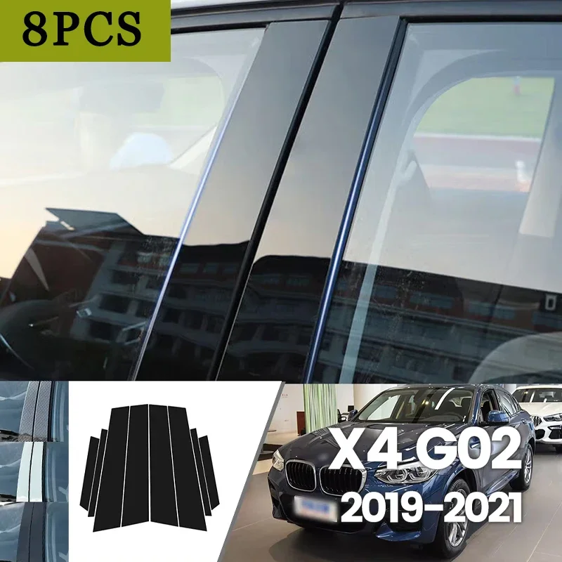 

For BMW X4 G02 2019-2021 2020 Bright Black Carbon Fibre Window Door Waterproof B C Sticker