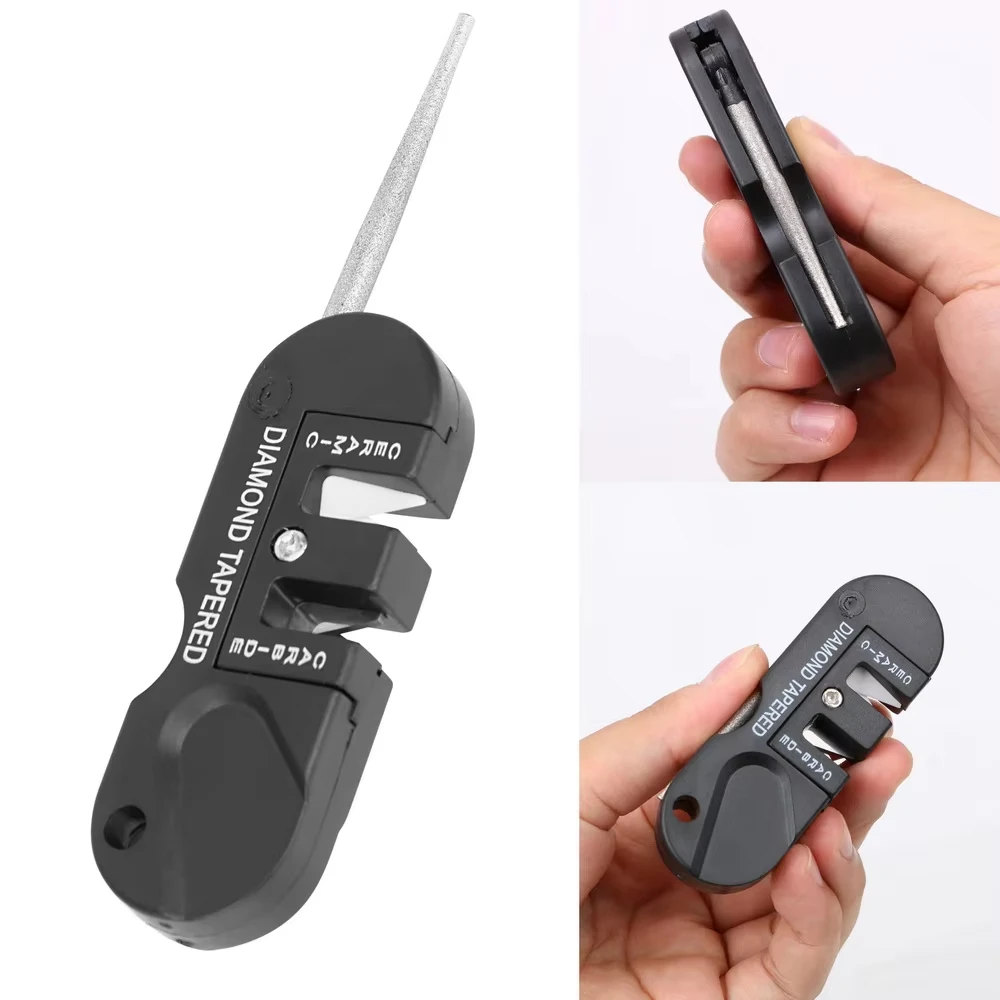 4-in-1 portable knife sharpener, multi-functional outdoor portable tungsten steel knife sharpener, knife sharpener stick