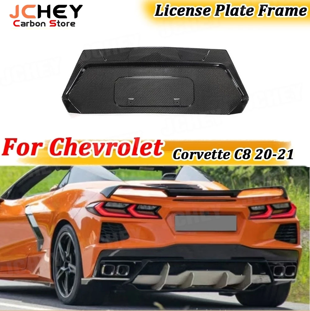 

for Chevrolet Corvette C8 2020-2021 Carbon Fiber Licence Plate Bracket Plate Holder License Plate Frame Cover Body Kits