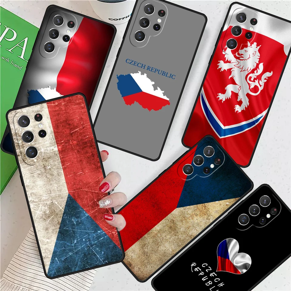 Czech Republic Flag For Samsung Galaxy S24 Ultra S21 S22 S8 S9 S10E Note 10 20 Plus FE S23 Phone case Cover Coque