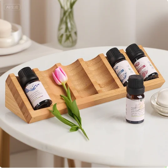 ポータブル卓上ディフューザースタンド棚オーガナイザー 6 スロットマニキュアコレクション香水ホルダーエッセンシャルオイル収納ラック