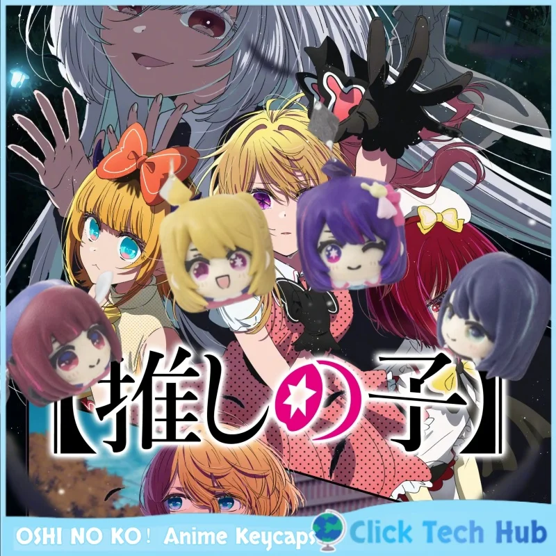 

OSHI NO KO! Колпачки для клавиш в стиле аниме, 1 шт., Hoshino Ai Hoshino Aquamarin, колпачок для ключей с персонажем, персонализированная механическая клавиатура из смолы, колпачок для клавиш