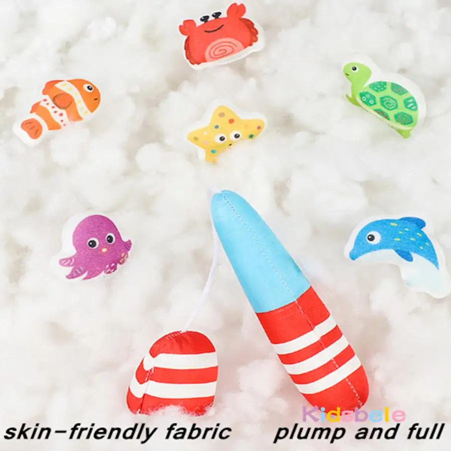 Jeu de pêche Montessori assorti, jouet de pêche en tissu, tri des couleurs, cadeau de noël Portable pour les tout-petits de 6 à 12 mois, jouet sensoriel